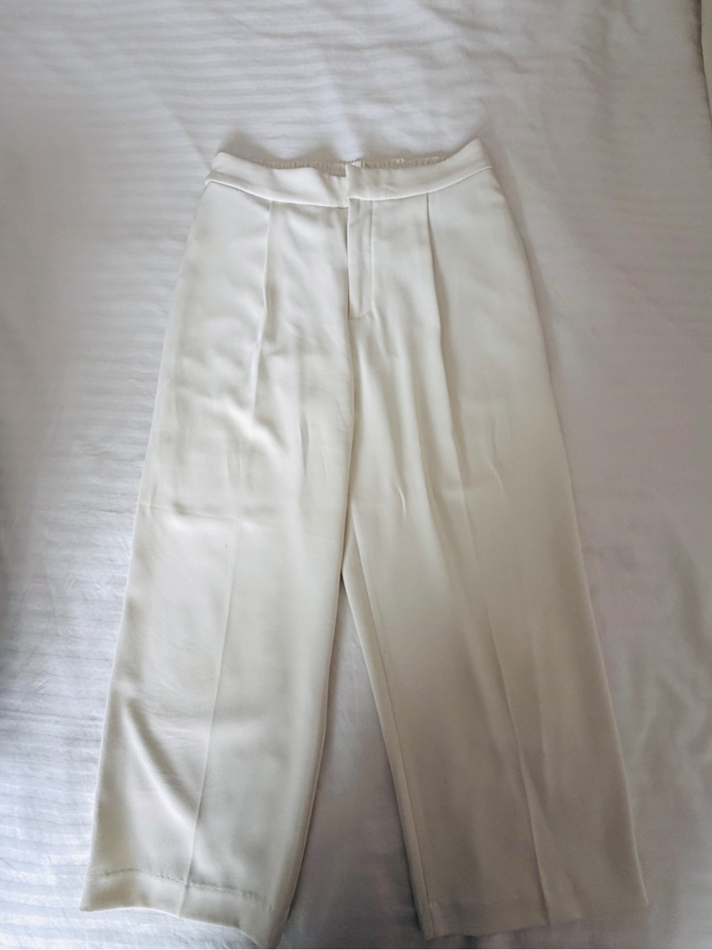 Uniqlo Cream Wide-Leg Trousers